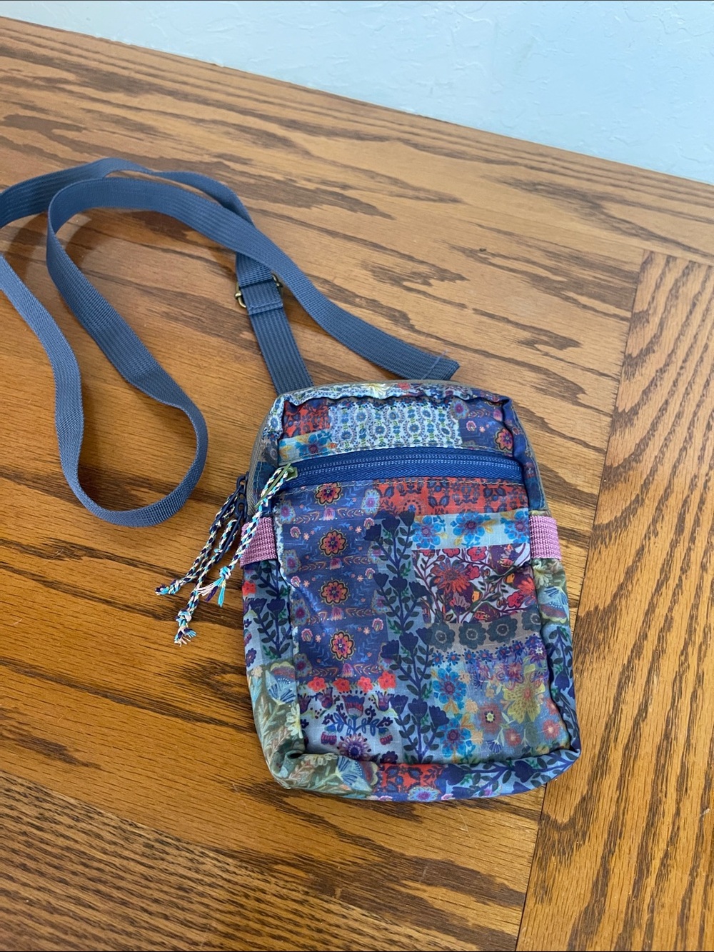 Natural Life Floral Multiwen Crossbody Bag in Blue